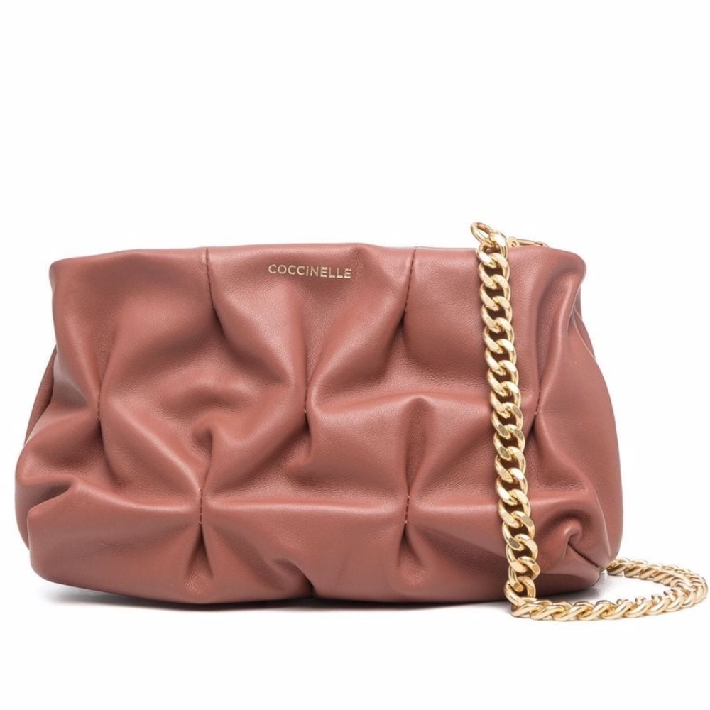 Coccinelle Ophelie Pleated Leather Shoulder Bag